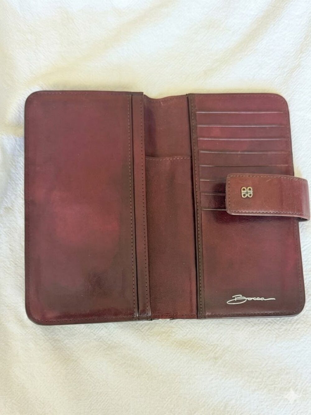 Bosca Brown Leather Wallet with Polished Finish